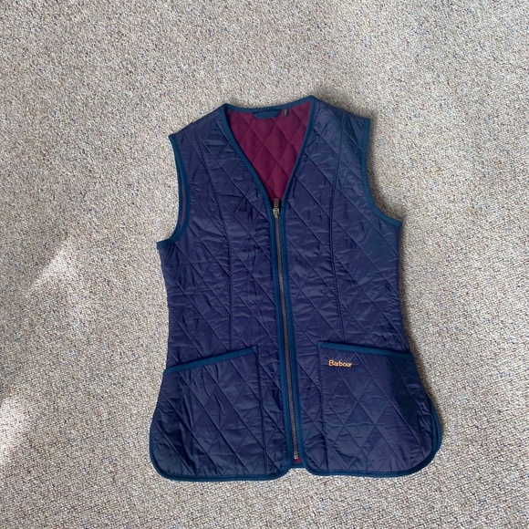 Barbour Betty Quilted Vest Navy Size 4 - Picture 7 of 7